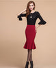 Sexy Slim Stretch Body con High Waist Mermaid Flared Fishtail Pencil Skirt