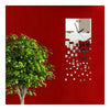 Miroir Horloge Murale 3d Décoration Carré Mosaïque Argent