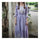 Mercerized Cotton Embroidery Craft Vintage Long Dress    violet   S