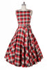 Plaid Tartan Scottland Dress Rockabilly Swing Vintage 80's 1950s 50's Pinup
