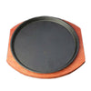 Fonte Grillé Filet Table Bois de Rose Fond 25cm Fer Assiette
