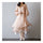 Mori Girl Silk Cotton Plate Button Dress  pink  M