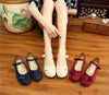 Women's Chinese Ethnic Embroidery  Flat Mary Jane Oxford Ballet shoes Solid