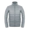 Claro Fino Plumón Hombre Cuello Alto Invierno Talla Grande Gris Claro