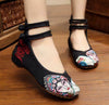 Damen Chinesisch Ethnische Stickerei Flach Ballett Marry Jane Tanz Schuhe Maske