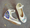 Chinese Ethnic Embroidery Inner high Heel Elevator Cheongsam Dress Shoes FANS