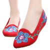 Old Beijing Cloth Embroidered Shoes 5 Petal Flower