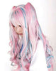 COSPLAY Lolita 55cm Long two hair clips pink mixed Wig hair piece