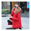 Winter Woman Middle Long Slim Down Coat  red