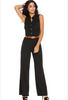 Plus Size Geo Casual Sleeveless Wide Leg Playsuit Jumpsuit Overall Romper W Belt