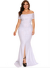 Romantic Crochet Lace Floral Off Shoulder Thigh Split Maxi Long Party Prom dress