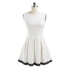 Vestido Precioso Big Peplum sin Mangas Encaje Negro Macramé