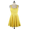 Vintage Hepburn Style Bustier Oberteil Punkt Kleid Gelb