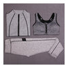 Transpirable Mujer Deportes Carrera Fitness Yoga Ropa 3 Pzas Juego Gris Claro
