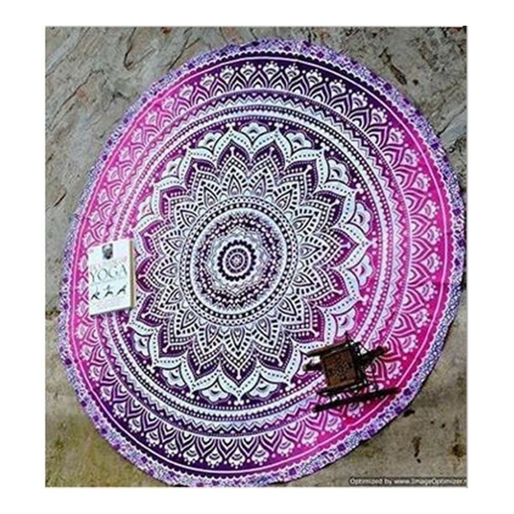 Round Tassel Knitted Beach Towel Lantern Towel Chiffon    3