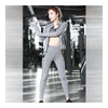 Damen Joggen Sport Fitness Yoga Kleidung 3pcs Set Hellgrau