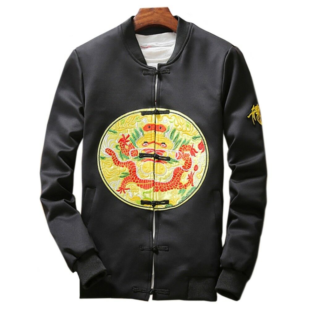Man Cloth Embroidery Plate Button Jacket   yellow ground