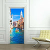 Neuf 3d Diy PVC Imperméable Porte Autocollant Mural Venise Qd028