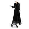 Dreamlike Chiffon Long Sleeve Fake 2pcs Suit Long Dress   black   M
