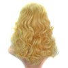 45cm Rubio Cabello Ondulado Tapa de una Sola Pieza Peluca