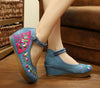 Chinese Ethnic Embroidery Inner high Heel Elevator Cheongsam Dress Shoes FANS