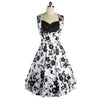 Vintage Hepburn Style Sommer Ärmellos 50er Jahre Kleid Schwarz