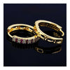 Colorido Circonita Pendientes 18Ct Oro Platino