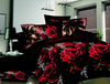 Ropa de Cama 4 Piezas Juego 3d Flor Colcha/Edredón Funda Hoja Algodón Lija Rosa