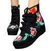 Four Shoelace Vintage Beijing Cloth Shoes Embroidered Boots   black thin shoes