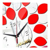 Espejo Acrílico Doble Color Reloj de Pared Bricolaje Rojo Plata