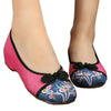 Peacock Old Beijing Cloth Embroidered Shoes  pink