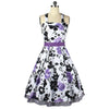 Sommerkleid Hepburn Style Schmal Groß Schößchen Balonrock Lila