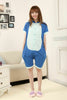 Unisex Adult Pajama Cosplay Costume Animal Onepiece Sleepwear Summer Blue Stitch