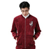 Man Cloth Cardigan Embroidery Coat Jacket Suit   wine red
