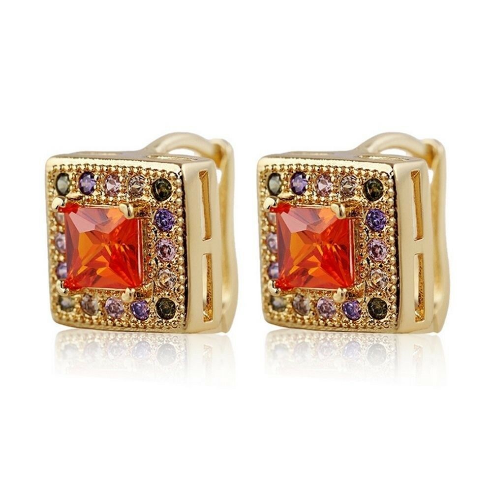 Colorful Zircon Diamanted Earrings