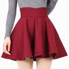 High Waisted Bust Skirt Middle Long Pleated A-line Skirt wine red S