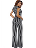 Plus Size Geo Casual Sleeveless Wide Leg Playsuit Jumpsuit Overall Romper W Belt