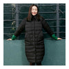 Middle Long Down Coat Woman Contrast Color Thin Light   black
