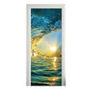 Door Sticker New 3D DIY PVC Waterproof  Door Wall Mural Sunset Ocean qd039