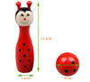 Madera Animal Bolos Bola Juego Bebé Intelectual Juguete Infantil 6 Pins 2 Ball