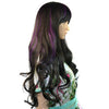 70cm Violet Teints Incliné Frisette Long Bouclé Cheveux Bonnet Anime Cosplay