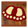 Cute Flocked Foot Door Non-slip Mat   red  48*67cm