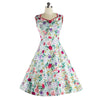 Kleid Schön Ärmellos Drucken Big Schößchen Sommer Grün