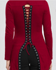 Red Blue Black Victorian Gothic Punk Asymmetrical Lace Corset Back Jersey Top