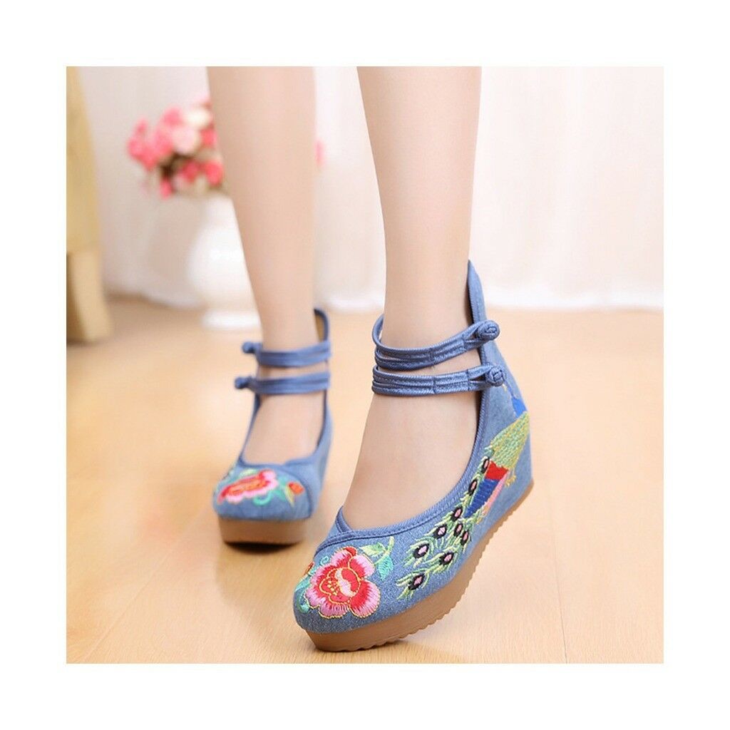Old Beijing Cloth Shoes Embroidered Shoes High Heeled Shoes Woman National Style