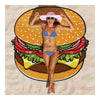 Chiffon Round Tassel Knitted Beach Towel Lantern Towel   hamburger