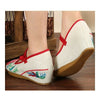 Slipsole Old Beijing Cloth Embroidered Shoes  white