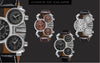 Multicolore Time-Zone Quartz Acier Inoxydable Montre Bracelet Blanc