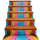 New 3D DIY PVC Waterproof  Stair Decals Wall  Floor Sticker Colorful wood qs008