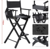 Makeup Artist Tall Director Chair Wood Folding With Side Bag Camping Fishing